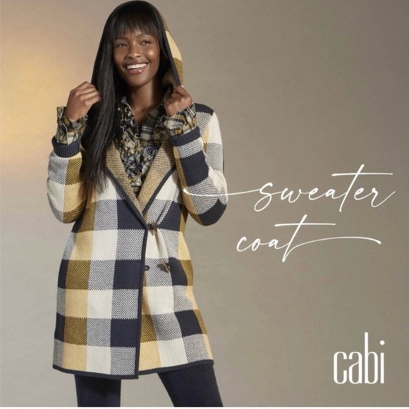 CAbi Sweaters - NWOT CAbi Checkered Hooded Sweater Coat, style 4229, size medium